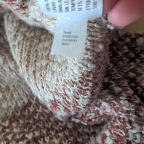 Knox Rose Ombre Cream Tan Rose Striped Knit Scoop Neck Side Slit‎ Sweater Small - Picture 12 of 13